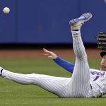 
              New York Mets' Jeff McNeil throws after making an out on St. Louis Cardinals' Dylan Carlson during the seventh inning of a baseball game on Thursday, May 19, 2022, in New York. (AP Photo/Adam Hunger)
            