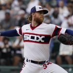 
              Chicago White Sox starting pitcher Michael Kopech throws against the New York Yankees during the first inning of a baseball game in Chicago, Sunday, May 15, 2022. (AP Photo/Nam Y. Huh)
            