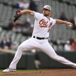 
              Baltimore Orioles pitcher Bruce Zimmerman throws against the Kansas City Royals in the first inning of the second game of a baseball doubleheader, Sunday, May 8, 2022, in Baltimore. (AP Photo/Gail Burton)
            