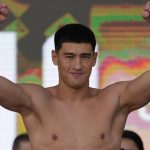 
              Dmitry Bivol poses during a ceremonial boxing weigh-in Friday, May 6, 2022, in Las Vegas. Bivol is scheduled to fight Canelo Alvarez Saturday in Las Vegas. (AP Photo/John Locher)
            