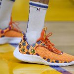 
              Golden State Warriors guard Stephen Curry attends warmups before Game 4 of an NBA basketball Western Conference playoff semifinal against the Memphis Grizzlies in San Francisco, Monday, May 9, 2022. Curry sported a special edition pair of sneakers to honor the late TNT broadcaster Craig Sager and his impact on the NBA. (AP Photo/Tony Avelar)
            