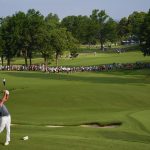 
              Brooks Koepka watches his tee shot on the 11th hole during the second round of the PGA Championship golf tournament at Southern Hills Country Club, Friday, May 20, 2022, in Tulsa, Okla. (AP Photo/Matt York)
            