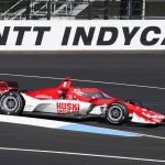 
              Marcus Ericsson, of Sweden, heads into the first turn during practice for the IndyCar auto race at Indianapolis Motor Speedway in Indianapolis, Friday, May 13, 2022. (AP Photo/Michael Conroy)
            