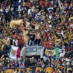 
              Fans for Mexico's Pumas look on at Lumen Field during the first half of the second leg of the CONCACAF Champions League soccer final against United States' Seattle Sounders, Wednesday, May 4, 2022, in Seattle. (AP Photo/Ted S. Warren)
            