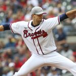 
              Atlanta Braves starting pitcher Charlie Morton throws in the first inning of a baseball game against the Milwaukee Brewers, Sunday, May 8, 2022, in Atlanta. (AP Photo/Brett Davis)
            