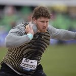 
              The United States' Ryan Crouser competes in the men's shot put during the Prefontaine Classic track and field meet on Saturday, May 28, 2022, in Eugene, Ore. (AP Photo/Amanda Loman)
            