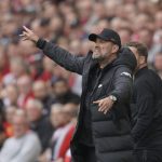 
              Liverpool's manager Jurgen Klopp reacts during the Premier League soccer match between Liverpool and Wolverhampton at Anfield stadium in Liverpool, England, Sunday, May 22, 2022. (AP Photo/Jon Super)
            