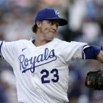 
              Kansas City Royals starting pitcher Zack Greinke throws during the first inning of a baseball game against the Chicago White Sox Wednesday, May 18, 2022, in Kansas City, Mo. (AP Photo/Charlie Riedel)
            