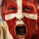 
              A Danish supporter shouts prior the group A Hockey World Championship match between Denmark and Kazakhstan in Helsinki, Finland, Saturday May 14, 2022. (AP Photo/Martin Meissner)
            