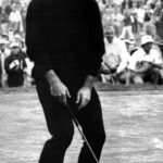 
              FILE - South Africa's Gary Player throws his head in the air after putting on the eighteenth hole, where he won the PGA Championship, at Oakland Hill, in Birmingham, Mich., Aug. 6, 1972. This is the 50-year anniversary of his second PGA title. (AP Photo, File)
            