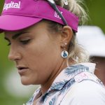 
              Lexi Thompson Prepares to tee off on the seventh hole during the third round of the LPGA Cognizant Founders Cup golf tournament, Saturday, May 14, 2022, at the Upper Montclair Country Club in Clifton, N.J. (AP Photo/John Minchillo)
            