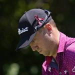 
              Justin Thomas gets ready to hit off the sixth tee during the first round of the Charles Schwab Challenge golf tournament at the Colonial Country Club, Thursday, May 26, 2022, in Fort Worth, Texas. Many players wore ribbons pinned to their caps to show support for the community of Uvalde, Texas _ about 350 miles south of the course _ after 19 students and two teachers were killed in a shooting at an elementary school on Tuesday. (AP Photo/Tony Gutierrez)
            