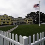 
              The clubhouse at The Country Club is seen during the second round of the U.S. Open golf tournament, Friday, June 17, 2022, in Brookline, Mass. (AP Photo/Charlie Riedel)
            