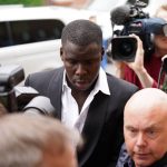 
              West Ham United player Kurt Zouma arrives at Thames Magistrates' Court in London, Wednesday, June 1, 2022, where he will be sentenced for kicking and slapping his pet cat in abuse caught on video. (Yui Mok/PA via AP)
            