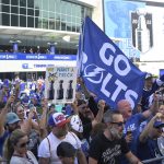 
              Tampa Bay Lightning hockey fans gather outside Amalie Arena before Game 4 of the NHL hockey Stanley Cup Finals against the Colorado Avalanche on Wednesday, June 22, 2022, in Tampa, Fla. (AP Photo/Phelan Ebenhack)
            