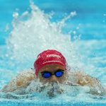 
              Noe Ponti of Switzerland competes in his Men 200m Butterfly semifinal at the 19th FINA World Championships in Budapest, Hungary, Monday, June 20, 2022. (AP Photo/Petr David Josek)
            