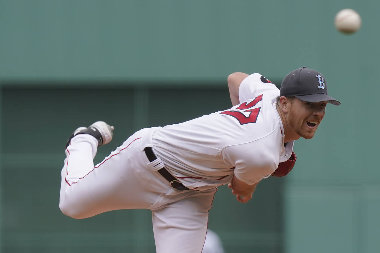 Boston Red Sox's Nick Pivetta delivers a pitch against the St. Louis Cardinals in the first inning ...