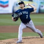 
              Seattle Mariners' Marco Gonzales pitches against the Oakland Athletics during the first inning of a baseball game in Oakland, Calif., Tuesday, June 21, 2022. (AP Photo/John Hefti)
            