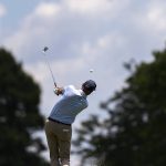 
              Jim Furyk hits the ball from the 17th fairway during the third round of the U.S. Senior Open golf tournament, Saturday, June 25, 2022, at Saucon Valley Country Club in Bethlehem, Pa. (Joseph Scheller/The Morning Call via AP)
            