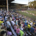 
              Fans pack the stands at Grayson Stadium to watch the Savannah Bananas play against the Florence Flamingos in a baseball game Tuesday, June 7, 2022, in Savannah, Ga. Grayson Stadium holds 4,000 fans for home games. (AP Photo/Stephen B. Morton)
            