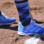 
              Baltimore Orioles' Jorge Mateo wears Father's Day cleats during a baseball game against the Tampa Bay Rays, Sunday, June 19, 2022, in Baltimore. (AP Photo/Terrance Williams)
            