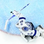 
              Tampa Bay Lightning goaltender Andrei Vasilevskiy (88) makes a save against the Colorado Avalanche during the first period in Game 5 of the NHL Stanley Cup Final on Friday, June 24, 2022, in Denver. (AP Photo/Jack Dempsey)
            
