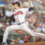 
              Atlanta Braves starting pitcher Max Fried throws in the first inning of a baseball game against the San Francisco Giants, Monday, June 20, 2022, in Atlanta. (AP Photo/Hakim Wright Sr.)
            