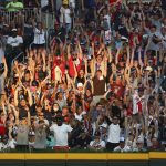 
              Atlanta Braves fans get the wave going at sunset against the San Francisco Giants during the fourth inning of a baseball game on Monday, June 20, 2022, in Atlanta. (Curtis Compton/Atlanta Journal-Constitution via AP)
            