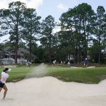 
              Lydia Ko, of New Zealand, hits out of the bunker to the fourth green during a practice round for the the U.S. Women's Open golf tournament at the Pine Needles Lodge & Golf Club in Southern Pines, N.C. on Tuesday, May 31, 2022. (AP Photo/Chris Carlson)
            