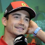 
              Ferrari driver Charles Leclerc of Monaco attends a news conference at the Baku circuit, in Baku, Azerbaijan, Friday, June 10, 2022. The Formula One Grand Prix will be held on Sunday. (AP Photo/Sergei Grits)
            