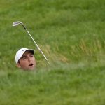 
              Scottie Scheffler watches his shot on the fifth hole during the final round of the U.S. Open golf tournament at The Country Club, Sunday, June 19, 2022, in Brookline, Mass. (AP Photo/Robert F. Bukaty)
            