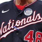 
              Washington Nationals pitching coach Jim Hickey has a commemorative patch for Lou Gehrig Day on his uniform during the third inning of the team's baseball game against the Cincinnati Reds on Thursday, June 2, 2022, in Cincinnati. (AP Photo/Jeff Dean)
            