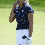
              Lexi Thompson reacts to a missed putt on the 17th hole during the final round of play in the KPMG Women's PGA Championship golf tournament at Congressional Country Club, Sunday, June 26, 2022, in Bethesda, Md. (AP Photo/Nick Wass)
            