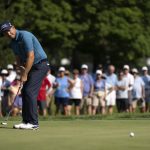 
              Padraig Harrington putts on the eighth hole Saturday, June 25, 2022, during the third round of the U.S. Senior Open golf championship at Saucon Valley Country Club in Bethlehem, Pa. (Joseph Scheller/The Morning Call via AP)
            