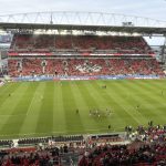 
              FILE - FC Dallas and Toronto FC players take pitch at the newly renovated BMO Field before the start of an MLS soccer match in Toronto on Saturday, May 7, 2016. There are 23 venues bidding to host soccer matches at the 2026 World Cup in the United States, Mexico and Canada. (Frank Gunn/The Canadian Press via AP, File)
            