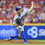 
              Los Angeles Dodgers' Tyler Anderson throws during the first inning of the team's baseball game against the Cincinnati Reds in Cincinnati, Wednesday, June 22, 2022. (AP Photo/Aaron Doster)
            