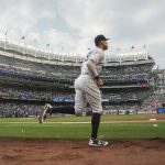 
              New York Yankees' Aaron Judge takes the field for the team's baseball game against the Houston Astros, Friday, June 24, 2022, in New York. Judge and the Yankees agreed to a $19 million, one-year contract, avoiding an arbitration hearing. (AP Photo/Bebeto Matthews)
            