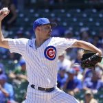 
              Chicago Cubs starting pitcher Matt Swarmer delivers during the first inning of a baseball game against the San Diego Padres Thursday, June 16, 2022, in Chicago. (AP Photo/Charles Rex Arbogast)
            