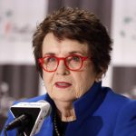
              FILE - Billie Jean King speaks to the media before the first-round Fed Cup tennis matches between the United States and Australia on Feb. 9, 2019, in Asheville, N.C. In her 2021 autobiography “All In,” King said she had an abortion in 1971 in California, where it was legal. Her name also appeared on a petition to legalize abortion in a 1972 edition of Ms. Magazine, joining several prominent women stating they’d had an abortion.  (AP Photo/Chuck Burton, File)
            
