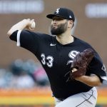 
              Chicago White Sox pitcher Lance Lynn delivers against the Detroit Tigers during the second inning of a baseball game Monday, June 13, 2022, in Detroit. (AP Photo/Duane Burleson)
            
