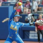 
              UCLA's Holly Azevedo (4) pitches in the fifth inning of an NCAA softball Women's College World Series elimination game against Oklahoma on Monday, June 6, 2022, in Oklahoma City. (AP Photo/Alonzo Adams)
            