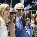 
              Hall of Famer Sandy Koufax, center, poses with his family as the Los Angeles Dodgers unveil a Sandy Koufax statue in the Centerfield Plaza to honor the Hall of Famer and three-time Cy Young Award winner prior to a baseball game between the Cleveland Guardians and the Dodgers at Dodger Stadium in Los Angeles, Saturday, June 18, 2022. (Keith Birmingham/The Orange County Register via AP)
            