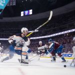 
              Edmonton Oilers center Connor McDavid (97) shoots against Colorado Avalanche goaltender Pavel Francouz (39) during the first period in Game 2 of the NHL hockey Stanley Cup playoffs Western Conference finals Thursday, June 2, 2022, in Denver. (AP Photo/Jack Dempsey)
            