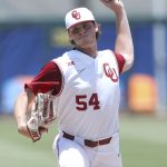 
              Oklahoma starting pitcher Jake Bennett (54) throws against Liberty during the first game of the Gainesville Regionals in the NCAA college Division 1 baseball championships in Gainesville, Fla., Friday, June 3, 2022. (Brad McClenny/The Gainesville Sun via AP)
            