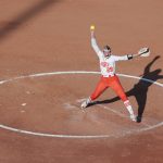
              Oklahoma State's Morgan Day (29) pitches in the second inning of an NCAA softball Women's College World Series game against Texas on Monday, June 6, 2022, in Oklahoma City. (AP Photo/Alonzo Adams)
            
