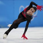 
              FILE - Kamila Valieva, of the Russian Olympic Committee, falls in the women's free skate program during the figure skating competition at the 2022 Winter Olympics, Thursday, Feb. 17, 2022, in Beijing. No 15-year-old figure skaters will be allowed to compete at the 2026 Olympics following the controversy surrounding Russian competitor Kamila Valieva at this year's Beijing Games. A new age limit for figure skaters at senior international events was passed Tuesday, June 7, 2022 by the International Skating Union in a 110-16 vote that will raise the minimum age to 17 before the next Winter Olympics in Milan-Cortina d’Ampezzo, Italy. (AP Photo/Bernat Armangue, File)
            