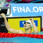 
              Junxuan Yang of China reacts after winning the Women 200m Freestyle final at the 19th FINA World Championships in Budapest, Hungary, Tuesday, June 21, 2022. (AP Photo/Petr David Josek)
            