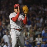 
              Cincinnati Reds starting pitcher Luis Castillo (58) reacts after closing out the sixth inning of a baseball game against the Chicago Cubs in Chicago, Tuesday, June 28, 2022. (AP Photo/Matt Marton)
            