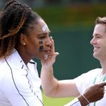 
              Serena Williams of the US ahead of a practice session ahead of the 2022 Wimbledon Championship at the All England Lawn Tennis and Croquet Club, Wimbledon, London, Saturday, June 25, 2022. (John Walton/PA via AP)
            