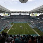 
              FILE - Hard Rock Stadium is seen during the second half of an NFL football game between the Miami Dolphins and the Cleveland Browns, Sunday, Sept. 25, 2016, in Miami Gardens, Fla. There are 23 venues bidding to host soccer matches at the 2026 World Cup in the United States, Mexico and Canada. (AP Photo/Lynne Sladky, File)
            
